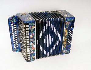 Гармонь "Барыня" 25х25-IV, синяя, Шуйская гармонь