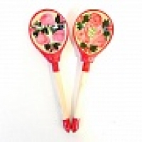 Ложка деревянная маленькая Хохлома, роспись "Матрешка" (№ 6102В)